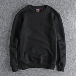 Autumn Winter American Retro Heavyweight Velvet Solid Color Sweatershirt Men's Fashion Pure Cotton Washed Youth Pullover Hoodies
