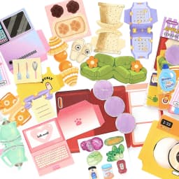 25pcs Kawaii Creative Cosmetics Small Appliance Stickers Material Pack DIY Diary Handmade Scrapbook Aesthetic Supplies