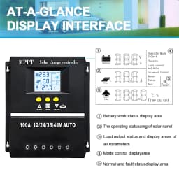 Y&H MPPT 60A 80A 100A Solar Charge Controller 12V 24V 36V 48V Battery Charging Smart Regulator for Lead Acid/Lithium Batteries