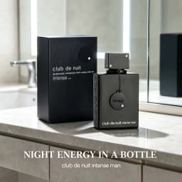Armaf Club De Nuit Intense Man Eau De Toilette 100ml For Men, Luxury Matte Black Grain Square Perfume Bottle With Decorative Chain Medallion, Matching Black Packaging Box, Rich Woody Fruity Musk Scent For Night Event & Gifting