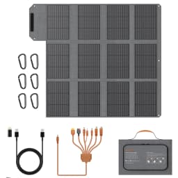 MHPOWOS 120W / 40W Portable Solar Panel, 19V ETFE Foldable Solar Charger for Power Station,QC3.0 USB-A &Type-C Output for Phones