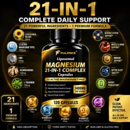 21 in 1 Liposomal Magnesium Complex, with 12 Active Types Magnesium Support Bone Muscle Health, Improve Nerve & Brain Function