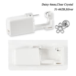 1PC 24K Gold Plated Earring Disposable Ear Piercing Unit Nickel Free Ear Studs with Ball Clasp Safety NO PAIN Piercer Machine