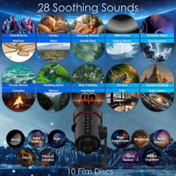 White Noise Galaxy Projector Mood Night Light With 28 Soothing Sounds Room Decor for Ceiling Bedroom Kids Adults Sleep Trainer