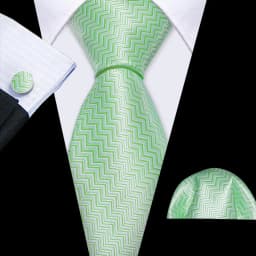 Barry.Wang Green Mint Teal Men Tie Hanky Cufflinks Set Jacquard Olive Sage Lawn Cyan Necktie for Male Wedding Business Gift