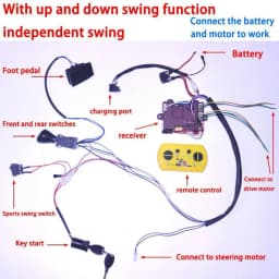 1set DIY Wire Switch Receiver RC Kit With 2.4G Remote Control Baby Electric Car Controller For Kids Electric Car Modified