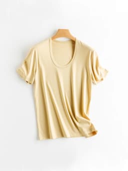 SuyaDream, Women Solid T Shirts, Silk Cotton Blend, Square Collar, Short Sleeved Tee, 2025 Summer Candy Colors Basic Cozy Top