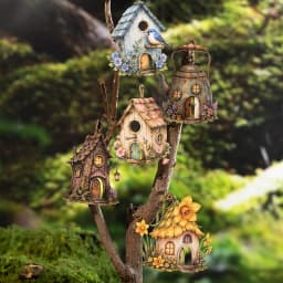 Journal GO 10pcs Fairy Tale Forest House Stickers, Vintage Mushroom Teapot Cottage Decal for Scrapbooking Journaling & Craft DIY