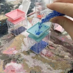 HOMFUN 4pcs/Set 5D Diamond Painting Drills Funnel for Square Storage Container Drill Tray Box Embroidery Art Accessories Tool