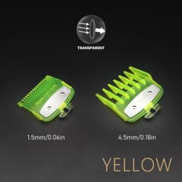 Professional Hair Clipper Guide 2Pcs for Wahl, Madeshow, JRL - 1.5mm/4.5mm, Transparent, Metal Buckle