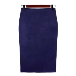 Autumn Winter High Waist Bodycon Vintage Suede Split Thick Stretchy Skirts Women Skirts Suede Solid Color Pencil Skirt Female
