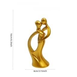 Modern Simple Couple Resin Crafts Home Decoration Wedding Gifts Living Room Creative Golden Sandstone Statue Figurine Sculpture