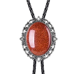 Natural Stone Scorpion Bolo Tie for Man Indian Cowboy Western Cowgirl Leather Rope Zinc Alloy Necktie