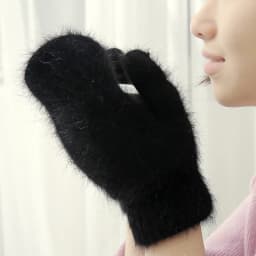 Rabbit Wool Full Fingers Gloves For Men Women Korean Winter Warm Mittens Gloves Ladies Solid Color Thicken Five Finger Gloves