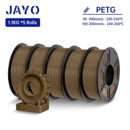 JAYO 5Rolls PETG Filament 1.75MM 1.1KG/Roll 3D Printer Filament PETG High Toughness for FDM 3D Printing Material