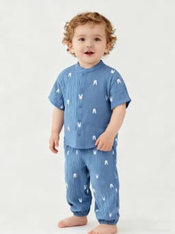 2Pcs Organic Cotton Kids Baby Sets Spring Summer Solid Tshirt Top + Pant Casual Toddler Boy Clothing