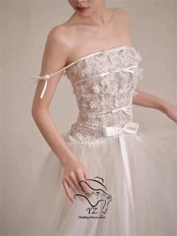 YZ Ivory Bow Belt Lace Wedding Dresses Korea Photoshoot A-line Bridal Gowns Korea Modern Reception Dress Customized 2026 
