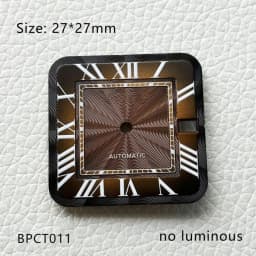 27mm S Logo NH35 Dial Square Roman Santo S Dial for NH35 Automatic Movement Black Blue Hands NH35 FCK 9-5 Dial Watch Accessories