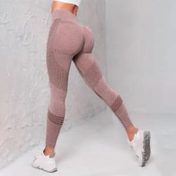 Elastic High Waist Leggings Women Knitted Solid Tights Seamless Butt Lift Fitness Yoga Fashion Skinnly Gym Sports Leggings