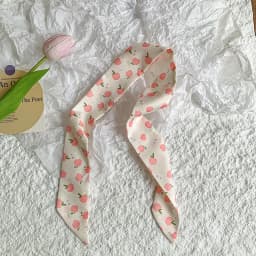 New Luxury Fruit Design Women Long Scarf Chiffon Silk Scarves Rubber Red Tie Black Bag Ribbon Headbands Bag Scarves Neckerchief
