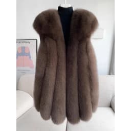 Fox fur vest women's medium and long 2024 new fashion fur vest thick coat real fur for winter