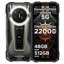 DOOGEE V Max 2 Rugged Phone 22000mAh Dimensity 8300 48GB(16GB+32GB) 512GB 6.78'' Screen Dual Camping Light Android16 Smartphone