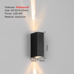 Round Square Modern Wall Lights Garden Porch Ip65 Waterproof Up Down Lighting Outdoor Led Bedroom Lamp Wall Decor