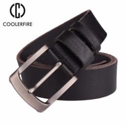 CCOOLERFIRE Men Belt Full Grain 100% Real Genuine Cowskin Top Layer Leather Soft Jeans Cowhide Belts For Men TM053