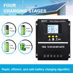 Y&H MPPT 60A 80A 100A Solar Charge Controller 12V 24V 36V 48V Battery Charging Smart Regulator for Lead Acid/Lithium Batteries
