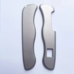 1Pair Titanium Alloy Handle Scales With Square Holes for 111MM Swiss Knife Patch with Slots for Toothpick Tweezers Accessories