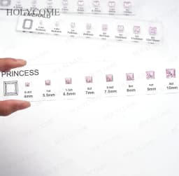 Updated Free Custom LOGO Kit Fancy Shapes CZ Diamond Carat Chart Comparison Set Reference White Pink Yellow Gemstone Selectable