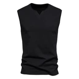 Summer Mens V-neck Tank Tops Athletic Jogging Gym TShirts Loose Vest Cotton Sleeveless T-Shirt Lightweight Basic Sport Tops