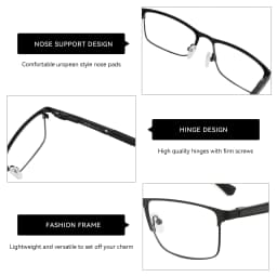 ZENOTTIC Anti Blue Light Reading Glasses for Men Computer Readers Trendy Square High-quality Metal Frame Anti Glare Presbyopic