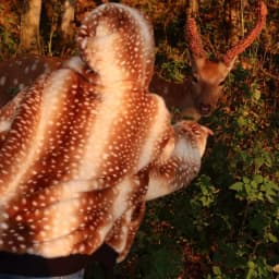 Y2K Retro Bambi Zip Sweatshirt Faux Fur Deer Pattern Reversible Hoodie Black Elegant Mori Embroidery Streetwear Women Boxy Coat