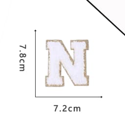 A-Z White Chenille Letter Patches Towel Sequins Clothing Patch Clothes Sew on Applique DIY Garment Hat Decor