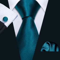 Barry.Wang Green Mint Teal Men Tie Hanky Cufflinks Set Jacquard Olive Sage Lawn Cyan Necktie for Male Wedding Business Gift
