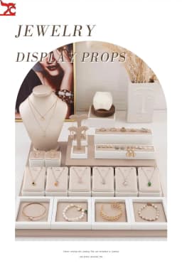 Ring Display Case Window Counter Ring Plate Display Jewelry Rack Champagne Jewelry Tray Commercial Display Props
