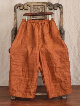 Artistic High-End Hemp Wide Leg Pants Women's Thin Casual Harlan Loose Cotton Linen Nine Point Pants Comfortable Straight Cut