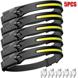 LED Sensor Headlamp Camping Search Light Head Flashlight USB Rechargeable Powerful Lamp Front Lanterns Headlights 6 Styles