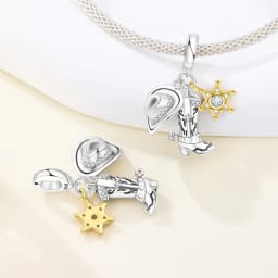 925 Sterling Silver Western Cowboy Boots Hobby Series Pendants Bracelet Charms Fit Jewelry Party Beads DIY Fine Gifts Accessory