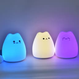 LED Colorful Night Light Animal Cat Silicone Soft Cartoon Baby Nursery Lamp for Gift Dropshipping