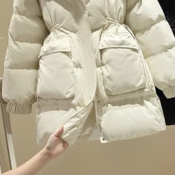Thick Parkas down Cotton Jacket Women's Mid-Length Winter Hooded Coat Slimming Waist Design Warm And Stylish Windproof Outerwear