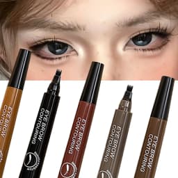 4 Point Eyebrow Pencil Black Brown Waterproof Microblading Liquid Eyebrow Pen Makeup Long Lasting Cosmetic 4 Points Eye Brow Pen