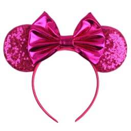 Cute Women Mouse Ears Leopard Print Headbands for Girls Baby Women Sequins 5"Bows Hair Accessories Adults Hairbands Kids Gift