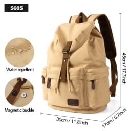 MOYYI Men Vintage Backpack Large Capacity 15.6inch Laptop Casual Bag For Commuter Travel Premium Durable Unsex Schoolbag