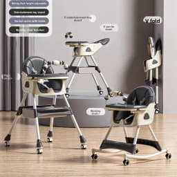 Babyfond Children's Dining Chair Multifunctional Variable Rocking Horse Baby Seat Foldable Recumbable Infant Dining Table