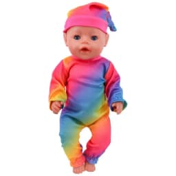 Doll Clothes Long One Piece Pajamas + Nightcap For 18Inch American&43Cm Baby Doll Accessories Nenuco Sleeping Blanket