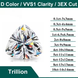 D Color Super White Moissanite Diamond Round / Oval / Pear / Radiant / Emerald / Heart / Princess / Cushion / Asscher / Triangle