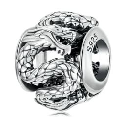 WOSTU 925 Sterling Silver Flying Dragon Charms Pendant Colorful Phoenix Beads Fit Original DIY Bracelet Wholesale