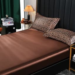 Mulberry Silk Bed Sheet Set with Fitted Sheet Flat Sheets Pillowcase Luxury Solid Color Bedding Sets Wrinkle-Free Antiallergic